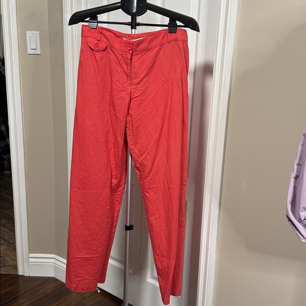 Max studio linen cotton wide leg pants trousers size 8